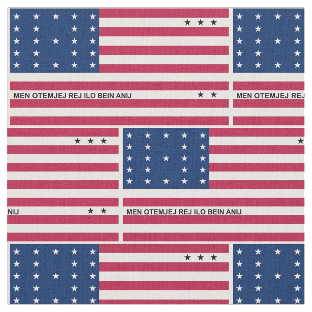 Patriotisk Bikiniatollen-flagga Tyg (Närbild)