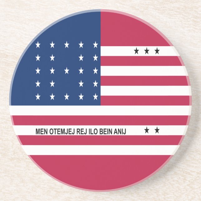 Patriotisk Bikiniatollen Flagga Underlägg (Framsidan)