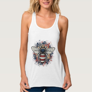 Patriotisk Bina Vintage Gravyr Vektor Design_1 Linne Med Racerback