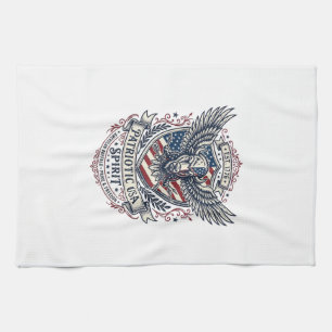 Patriotisk Bisonörn Vapen Djur Hybrid Patriotisk Kökshandduk