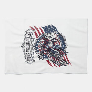 Patriotisk Bisonörn Vapen Djur Hybrid Patriotisk Kökshandduk