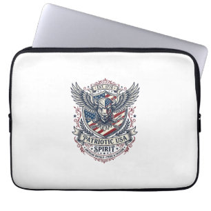 Patriotisk Bisonörn Vapen Djur Hybrid Patriotisk Laptop Fodral