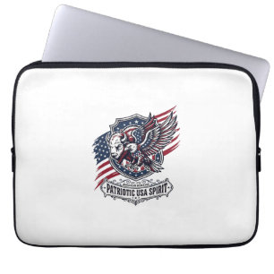 Patriotisk Bisonörn Vapen Djur Hybrid Patriotisk Laptop Fodral