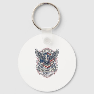 Patriotisk Bisonörn Vapen Djur Hybrid Patriotisk Nyckelring