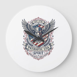 Patriotisk Bisonörn Vapen Djur Hybrid Patriotisk Stor Klocka