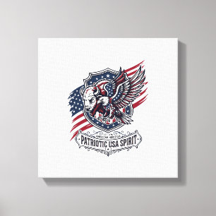 Patriotisk Bisonörn Vapen Djur Hybrid Patriotism Canvastryck