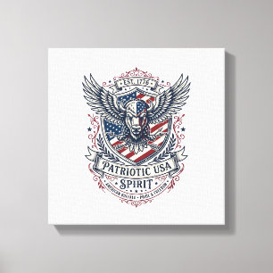 Patriotisk Bisonörn Vapen Djur Hybrid Patriotism Canvastryck
