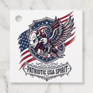 Patriotisk Bisonörn Vapen Djur Hybrid Patriotism Gåvor Etiketter
