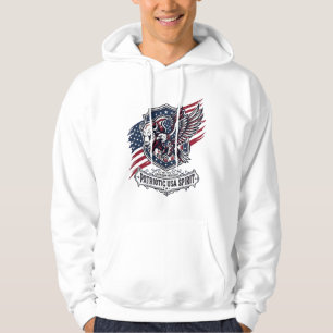 Patriotisk Bisonörn Vapen Djur Hybrid Patriotism Hoodie