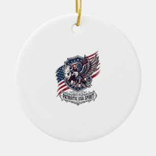 Patriotisk Bisonörn Vapen Djur Hybrid Patriotism Julgransprydnad Keramik