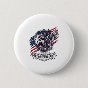 Patriotisk Bisonörn Vapen Djur Hybrid Patriotism Knapp