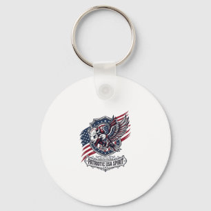 Patriotisk Bisonörn Vapen Djur Hybrid Patriotism Nyckelring