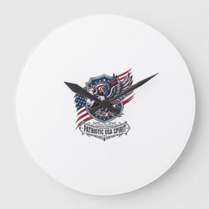 Patriotisk Bisonörn Vapen Djur Hybrid Patriotism Stor Klocka