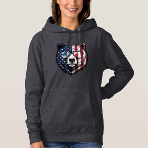 Patriotisk Björn Solglasögon Vintage Vector Tröja_ T Shirt