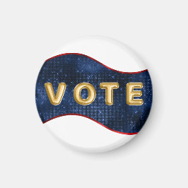 Patriotisk Blå Våg Röst Magnet