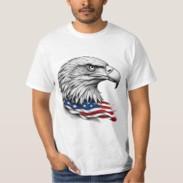 Patriotisk bläckörn med amerikansk flagga – konstn t shirt