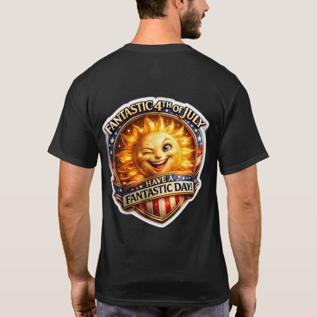 Patriotisk blinkande son fjärde juli firande b t shirt (Baksida)