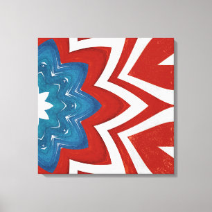 patriotisk blom- kaleidoscopedesign canvastryck