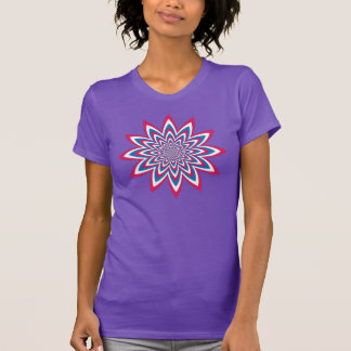 Patriotisk blomma för Op konst Tee Shirt