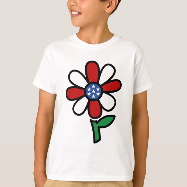 Patriotisk blomma, t-shirt (Framsida)