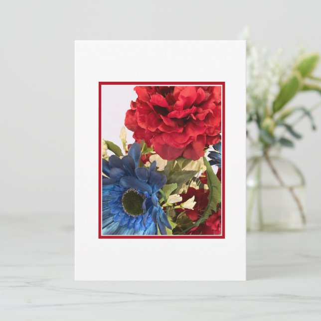 Patriotisk blommig annonseringskort. tack kort (Stående Fram)