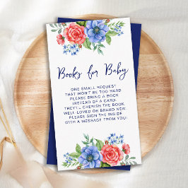 Patriotisk Blommigt Rött vitt blått Bokar för Baby Tilläggskort