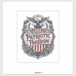 Patriotisk blomster vintage vektorgrafik t-shirt klistermärken