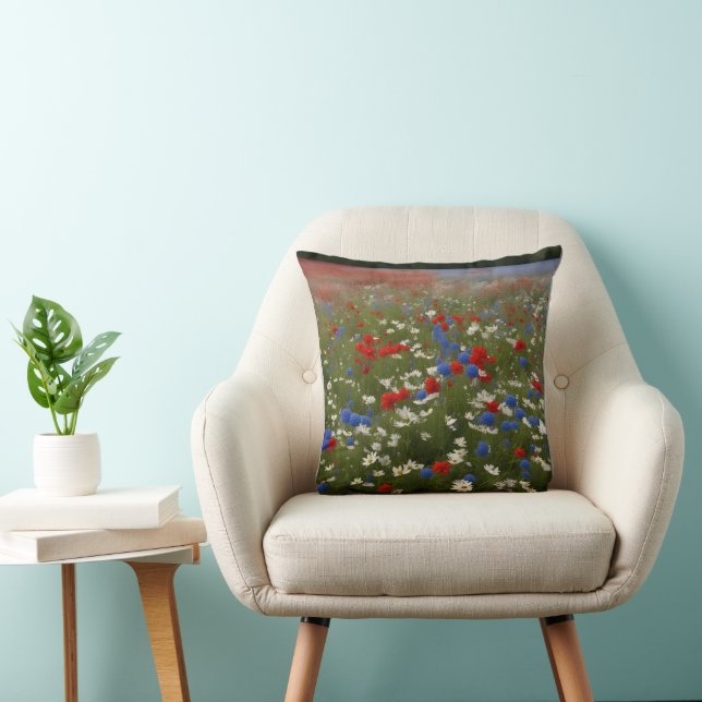 Patriotisk blomsterkastkudde kudde (Stol)
