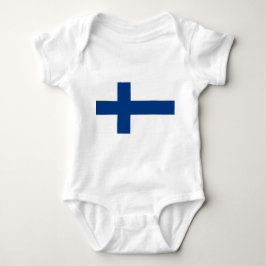 Patriotisk bodydräkt baby med flagga Finland T Shirt