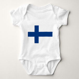 Patriotisk bodydräkt baby med flagga Finland T Shirt
