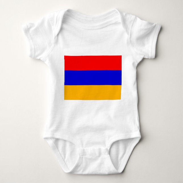 Patriotisk bodykosti baby med flagga Armenien T Shirt (Framsida)