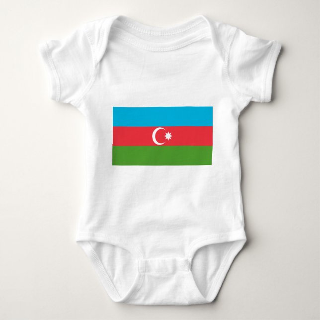 Patriotisk bodykosti baby med flagga av Azerbajdzj T Shirt (Framsida)