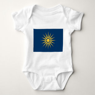 Patriotisk bodykosti baby med flagga av Makedonien T Shirt