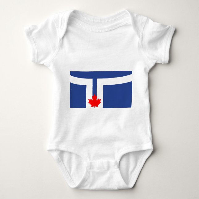 Patriotisk bodykosti baby med flagga av Toronto T Shirt (Framsida)