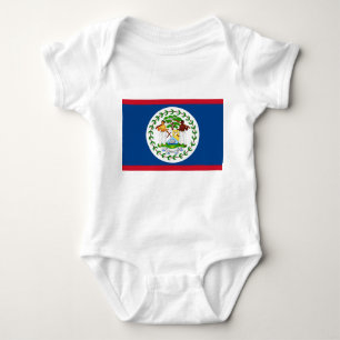 Patriotisk bodykosti baby med flagga Belize T Shirt