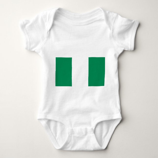 Patriotisk bodykosti baby med flagga Nigeria T Shirt (Framsida)