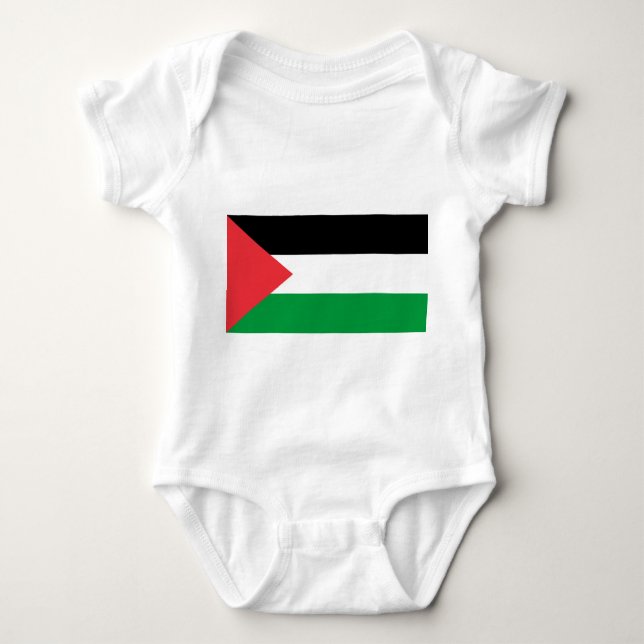 Patriotisk bodykosti baby med flagga Palestina T Shirt (Framsida)