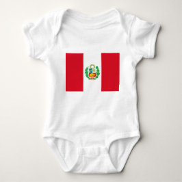 Patriotisk bodykosti baby med flagga Peru T Shirt