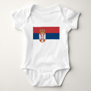 Patriotisk bodykosti baby med flagga Serbien T Shirt