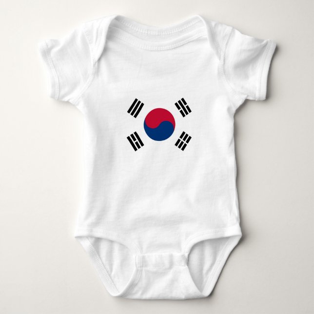 Patriotisk bodykosti baby med flagga Sydkorea T Shirt (Framsida)