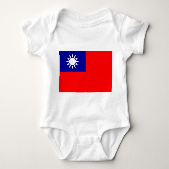 Patriotisk bodykosti baby med flagga Taiwan T Shirt (Framsida)