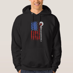 Patriotisk bogserbilförare Amerikansk flagga Gul T Hoodie