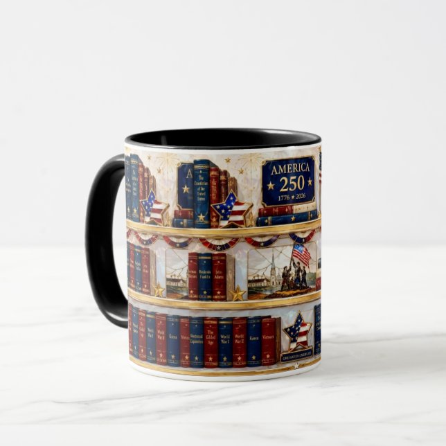Patriotisk bokhylla-mugg, årsjubileumskopp mugg (Framsida vänster)