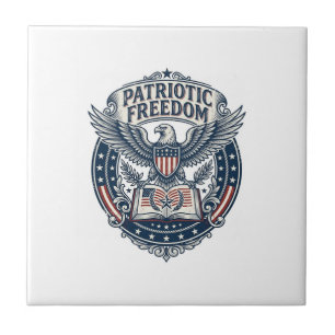 Patriotisk bokklubb Vector Graphic T-shirt (2) Kakelplatta