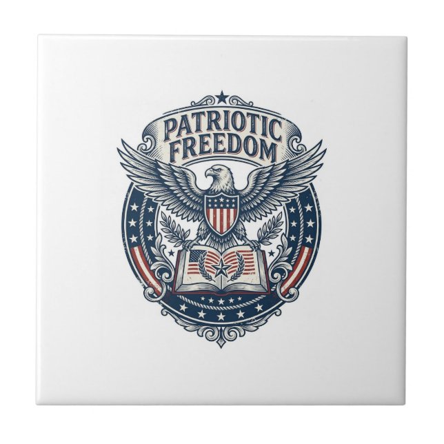 Patriotisk bokklubb Vector Graphic T-shirt (2) Kakelplatta (Framsidan)