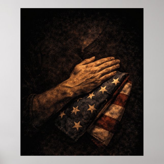 Patriotisk bön Vintage  Poster (Framsidan)