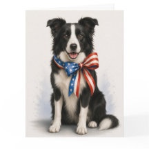 Patriotisk Border Collie Välkomstkort