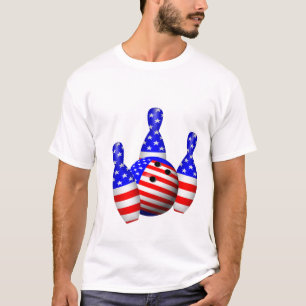 Patriotisk bowlingklot t-shirt
