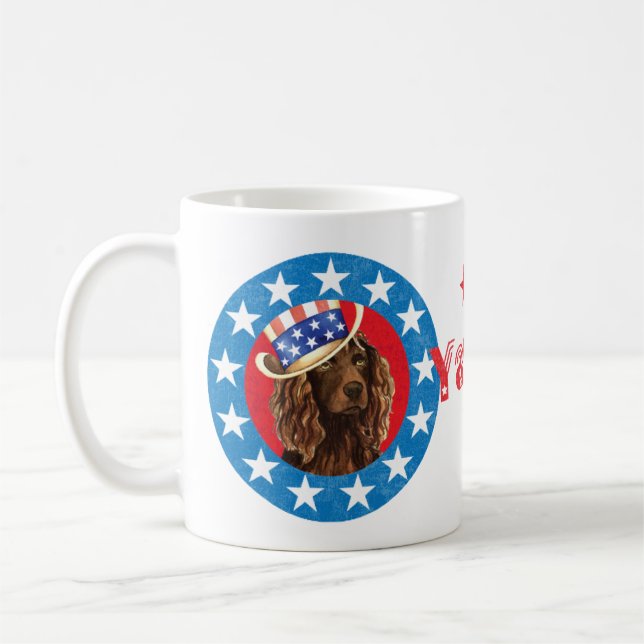 Patriotisk Boykin Spaniel Kaffemugg (Vänster)