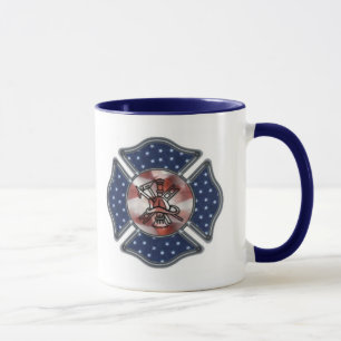 Patriotisk brandman mugg